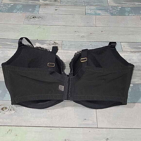 CACIQUE Boost Balconette Blue/Black Lace Bra sz 40F - Picture 4 of 6